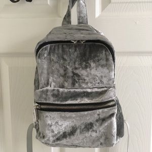 Gray Silver velvet Skinnydip London mini backpack